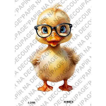 Umělecký papír Rýžový a soft papír na decoupage - Kačenka - KB3106 Materiál: Soft, Rozměr: A4