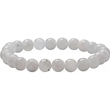 Náramek Měsíční kámen bílý náramek korálkový 8 mm obvod cca 17 až 22 cm