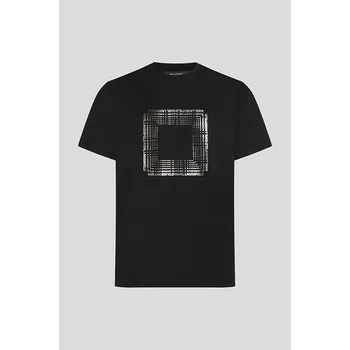 Pánské tričko TRIČKO KARL LAGERFELD SQUARE OMBRE LOGO T-SHIRT BLACK