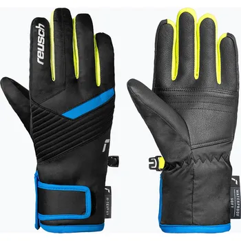 Chránič rukou Dětské lyžařské rukavice Reusch Dan R-Tex XT Junior black/brilliant blue/safety yellow