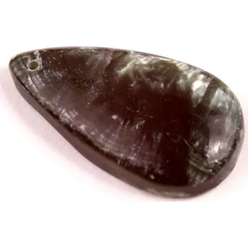Přírodní kámen Vrtaný kabošon Serafinit č.V68 (30x17x6mm)
