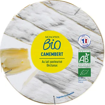 Monoprix Biologique BIO Camembert z pasterizovaného mléka 250g