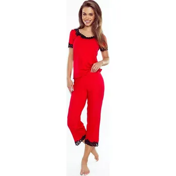 Dámské pyžamo Eldar First Lady Aster pyžamo kr/r S-XL červeno-černá XL