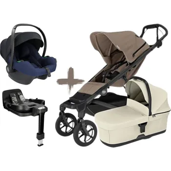 Přeprava dětí Akční MAXI set Thule Urban Glide 4-WHEEL s autosedačkou PIXEL PRO Barva korbičky:: Soft Beige, Barva autosedačky:: Navy, Barva kočárku:: Tinted Taupe