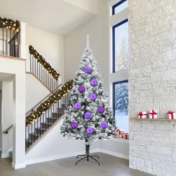 Vánoční dekorace vidaXL Vánoční baňková sada XXL 4 pcs Lila Plast [42018879]