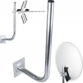 Anténní držák DRŽÁK ANTÉNY PRO SATELITNÍ A POZEMNÍ ANTÉNU NA ZEĎ OCEL STOŽÁR 30/80cm