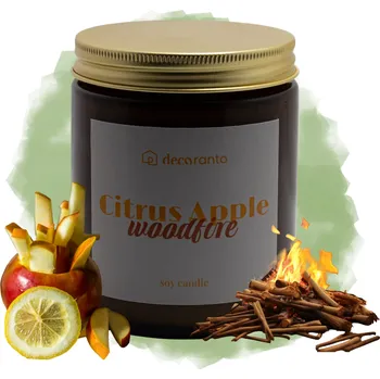 Svíčka Sójová vonná svíčka CITRUS APPLE & WOODFIRE 180 ml Přírodní svíčka