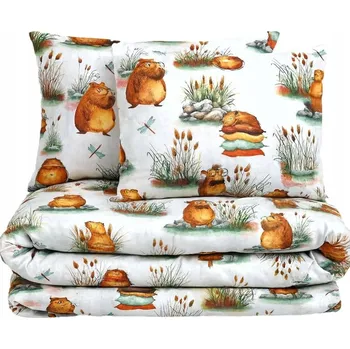 Povlečení Ložní Povlečení s motivem kapybara bílá 140x200 bavlna Capibara Produkt PL