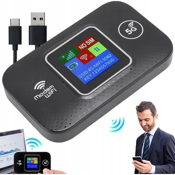 IP kamera PRZENOŚNY MOBILNY MODEM ROUTER NA SIM KARTU 4G LTE WIFI 150MBPS ČERNÝ