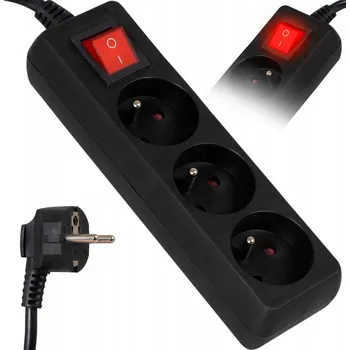 Napájecí kabel Prodlužovací Kabel přívod Vayox 1,5 m, 3 ks, černý