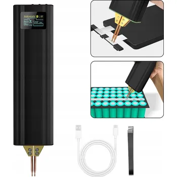 Svářečka Akumulátorová bodová svářečka Agoal 650 W s LCD displejem pro články