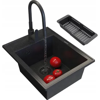 Granitový dřez Jednokomorový granitový dřez Granitan NERO, černý