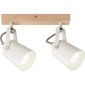 Nástěnné svítidlo FANEUROPE Nástěnné svítidlo Eda, bílá/dřevo, 2 x E14, 26,7 x 6 x 16,7 cm - FANEUROPE FAN I-EDA-AP2
