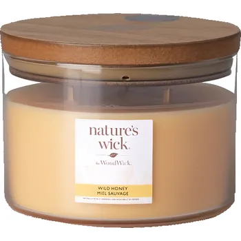 Svíčka Wood Wick Wild Honey Vonná svíčka ve skle velká, 3 knoty