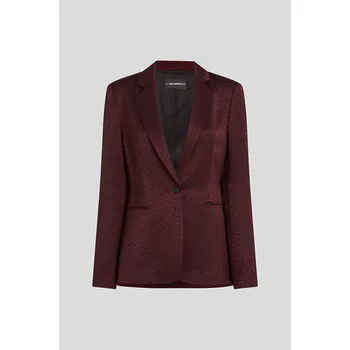 Dámské sako SAKO KARL LAGERFELD LOGO JACQUARD BLAZER WINDSOR BURGUNDY