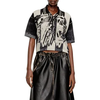 Dámská košile POLOKOŠILE DIESEL M-OLIBA-POLO KNITWEAR BLACK