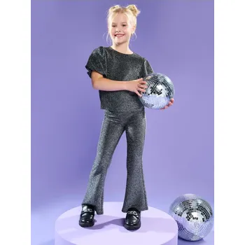 Dívčí kalhoty Sinsay - Souprava halenky a&nbsp;kalhot - sříbrná - 015GL-SLV - 015GL-SLV-140