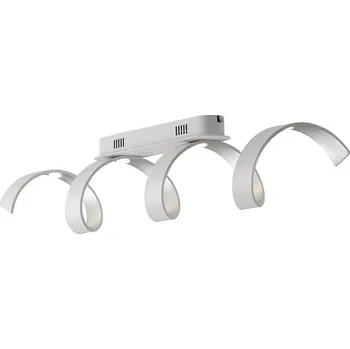 FANEUROPE Stropní LED svítidlo HELIX bílá/stříbrná, 20 W, 1680 lm, 3000 K, 80 x 18 cm - FANEUROPE FAN LED-HELIX-PL4C BCO