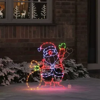 Bytová dekorace vidaXL Světlo Santa Claus Vícebarevný 58.5 x 60 x 1.3 cm Železo [42018960]