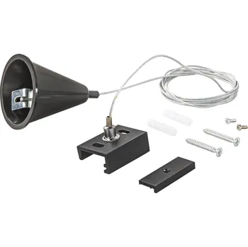 Bodové svítidlo FANEUROPE 3‑fázový systém RAIL sada 4 kabelů 1,5 m pro závěsné svítidlo třífázového lištového systému, černá - FANEUROPE FAN LED-RAIL-S-1,5-NER