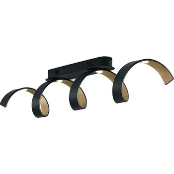 FANEUROPE Stropní LED svítidlo HELIX černá/zlatá, 20 W, 1680 lm, 4000 K, 80 x 18 cm - FANEUROPE FAN LED-HELIX-PL4 NER