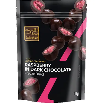 Farmland Lyofilizované maliny v hořké čokoládě 100g