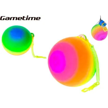Dětský míč Duhový míč Gametime na pružince