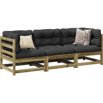 Zahradní sestava zahrada-XL 3dílná zahradní sedací souprava a podušky impregnovaná borovice 3299271