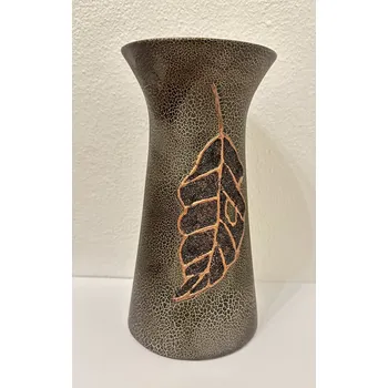 Váza Keramická váza List zlatá Elegant