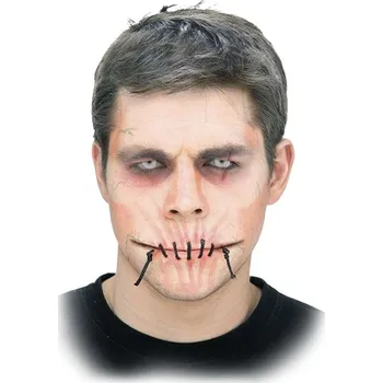 Karnevalový doplněk Falešná jizva zašitá pusa