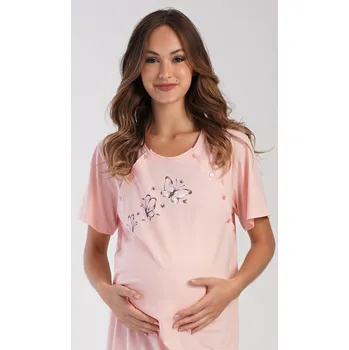 Dámské noční prádlo Vienetta Dámská noční košile mateřská Butterfly Barva: Růžová - světle, Velikost: XL