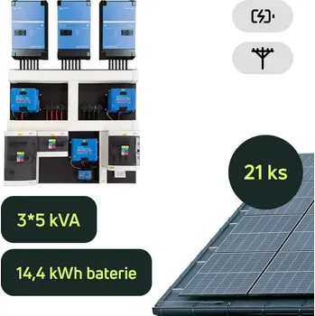 solární set Ecoprodukt Třífázový hybridní systém Victron na klíč 9,66kWp 14,4kWh s dotací