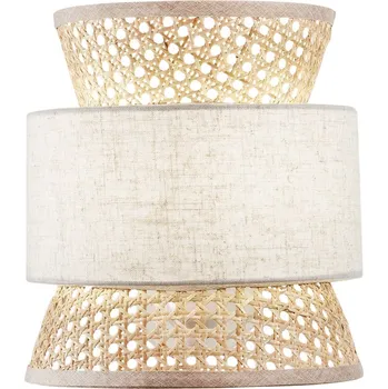 Nástěnné svítidlo FANEUROPE Nástěnné svítidlo Gazebo béžová + přírodní ratan, 1 x E27, 24 x 27 cm - FANEUROPE FAN I-GAZEBO-AP-BB