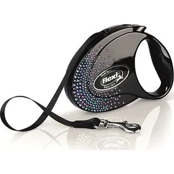 Vodítko pro psa Flexi Glam Splash Mystic S pásek 3 m/12 kg černé
