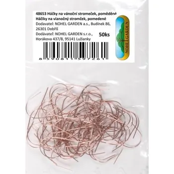 Vánoční dekorace Nohel Garden Háčky na vánoční stromeček měděné 50ks