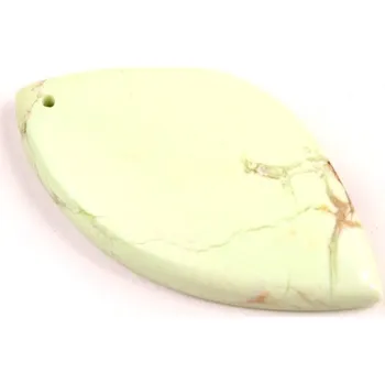 Přírodní kámen Vrtaný kabošon Citronový Chrysopras č.V76 (43x23x6mm)