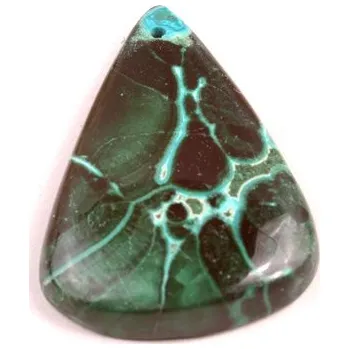 Sběratelství Vrtaný kabošon Malachit Chrysocolla č.V32 (33x23x6mm)