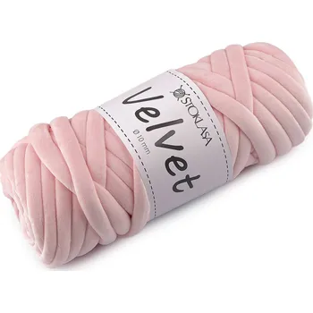 Příze Příze Marshmallow silná Velvet Ø10 mm 500 g, střední, 8 (022) růžová nejsv.