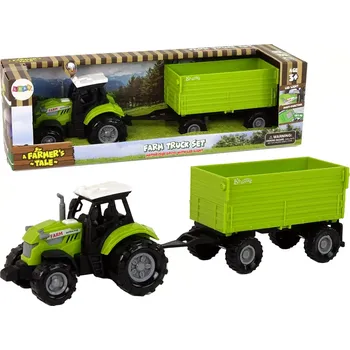 autíčko LEANToys Traktor s přívěsem se světlem a zvukem zelený