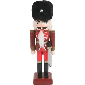 Vánoční dekorace Tarrington House Louskáček dřevěný 18 cm vínový