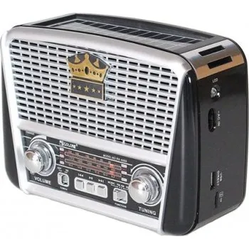 Venkovní osvětlení Přenosné 3pásmové solární rádio černo-stříbrné KORUNA