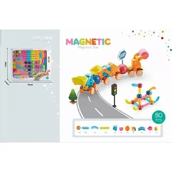 ostatní stavebnice STAVEBNICE KOSTKY 3D KREATIVNÍ VZDĚLÁVACÍ HRAČKA 80 DÍLKŮ. MAGNETICKÁ SKLÁDAČKA
