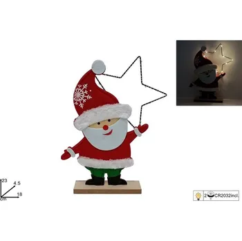 Vánoční dekorace PROHOME - Mikuláš s hvězdou LED 23cm