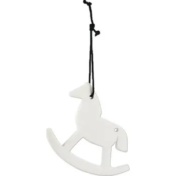Vánoční dekorace Závěsná dekorace SUTIL, koník, bílá, 8cm