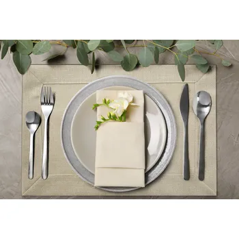 prostírání SADA 4 KS PROSTÍRÁNÍ NA STŮL LANA 30X40 CM BÉŽOVÁ