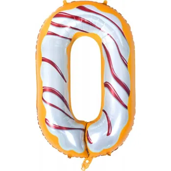 Balónek Fóliový balónek ČÍSLICE 0 Kobliha Velký 100 cm na Helium Narozeniny