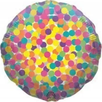 Balónek Fóliový balónek s barevnými puntíky 45 cm Dekorace na oslavy a narozeniny