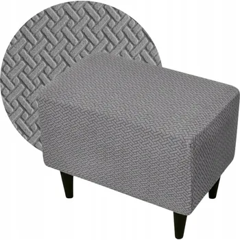 Napínací potah ELASTICKÝ ŽAKÁROVÝ POTAH NA PODNOŽKU/PUF VZOR JEDLIČKA OEKO TEX TMAVĚ ŠEDÝ