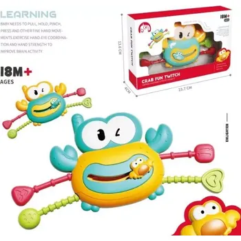 Hračka pro nejmenší Senzorická interaktivní hračka krab pro děti od 18 měsíců