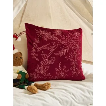 Povlak na dekorativní polštářek Sinsay - Povlak na polštář s dekorativním vyšíváním - burgundy - 495GS-53X - 495GS-53X-ONE